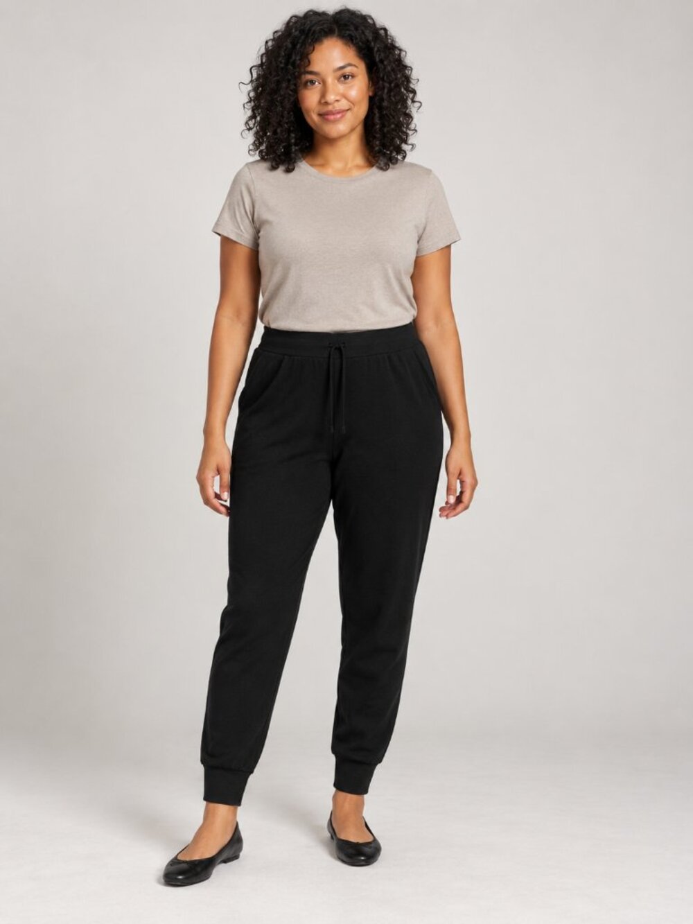 Eddie Bauer Lounge Black Jogger Pants Women's L Stretch Athleisure Pockets